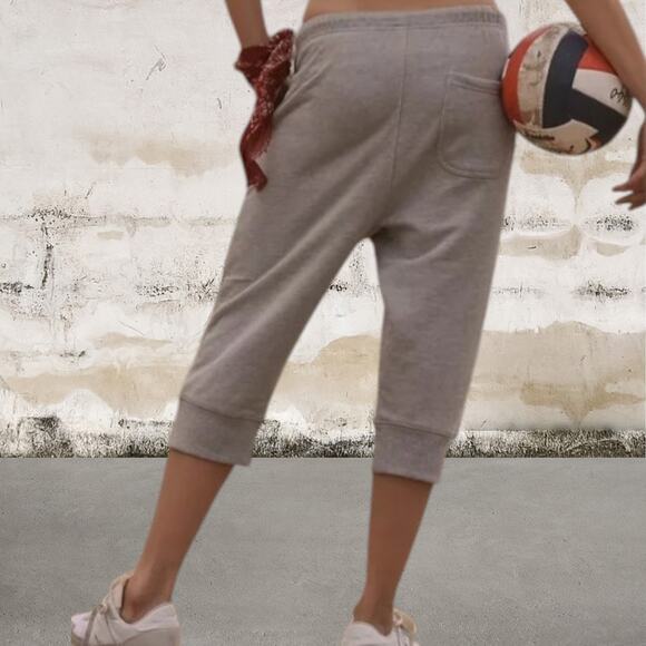 FREE PEOPLE NWT Best Of Cropped Gray Joggers Size Medium - Picture 2 of 8